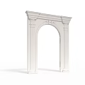 Elegant White Classical Door Arch With Decorative Columns And Carved Top