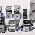 Modern Office Appliances With Multifunctional Printers Copiers And Scanners For Workplace Use