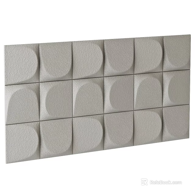 Modern Decorative Wall Panels With Gray Geometric Shapes And Textured Surface 3d model