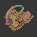 Modern Engine Turbine 3d model