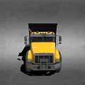 Yellow Heavy Duty Dump Truck With Black Bed And Large Wheels