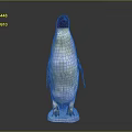 Standing Penguin Model With Yellow White Black Feathers On White Base
