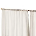 Beige Linen Window Curtains With Pleated Top For Home Decor Design