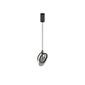 Modern Circular Chandelier With Black Hanging Rod And Metal Frame Design