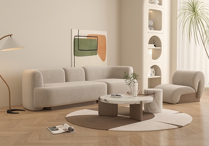 Sofa coffee table combination 3d model