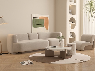 Sofa coffee table combination 3d model