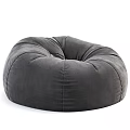 Comfortable Beige Bean Bag Chair With Gray Blanket For Cozy Living Room