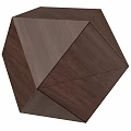 Modern Geometric Faceted Wooden Sideboard In Dark Brown For Dining Area