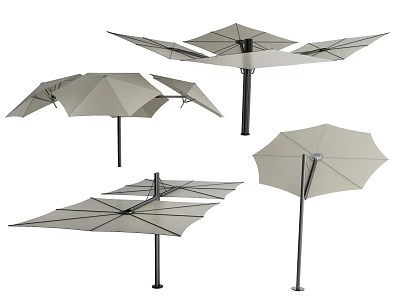 Outdoor Patio Sunshade Umbrella With Multiple Foldable Designs And Stylish Metal Frames For Garden Use 3d model