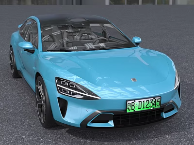 Light Blue Sports Car Showcasing Sleek Exterior Design 3d model