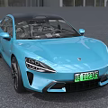 Light Blue Sports Car Showcasing Sleek Exterior Design 3d model