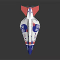 Colorful Aerospace Paper Plane Model with Tianhe Logo and Blue White Red Design
