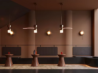 Modern milk tea shop card stand side chandelier wall lamp 3d model