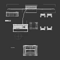 Modern TV Displaying Vibrant Natural Landscape With Game Controllers Keyboard And Printer