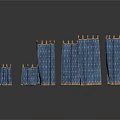 Different Sizes of Blue Solar Panels with Wooden Frames Displayed Together