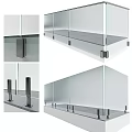 Modern Glass Railings With Sleek Metal Supports And Sturdy Base Structure Design