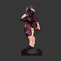 Tiger Like Game Character 3D Model With Purple Pink Accents Standing On Pedestal Base