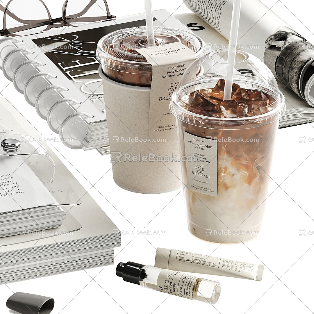 Modern Ornaments Book Ornaments Coffee Cup Desktop Pendulum 3d model