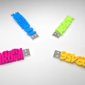 Pink 3D Century Sakura Text Design With USB Connector Element