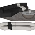 Bonaldo Peanut Sofa Coffee Table Combination Multiplayer Sofa Curved Sofa 3d model