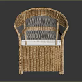 Stylish Wicker Chair With Soft White Cushion For Home Decor And Comfort