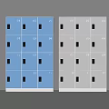Blue And Gray Storage Lockers With Numbered Compartments For Organized Storage