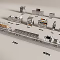 Commercial Kitchen Layout With Prep Stations Dish Collection Counter Storage And Equipment