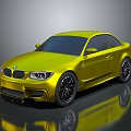 Yellow BMW Two Door Sporty Coupe With Shiny Exterior And Black Wheels