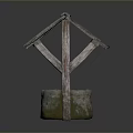 Traditional Stone Well With Wooden Roof And Rustic Frame Structure