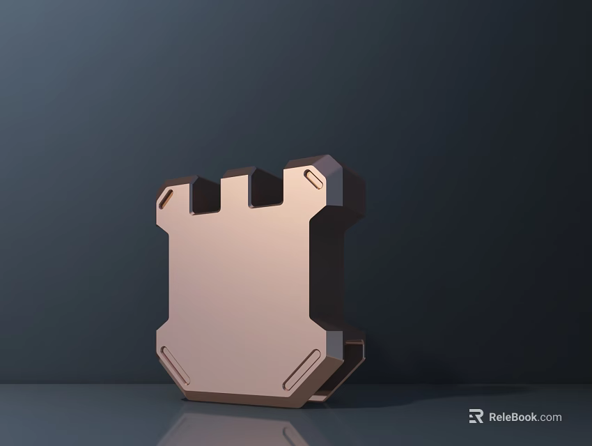 Metal Shield Shaped Public Facility With Geometric Structure And Edge Design Details 3d model 