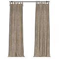 Brown Velvet Curtains Hanging On Rod With Pleated Design For Home Decor