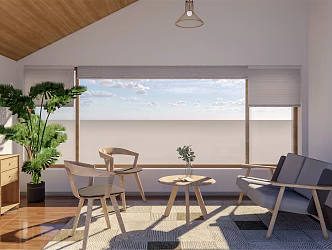 Modern lounge area leisure tables and chairs 3d model