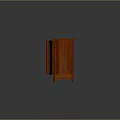 Classic Red Wooden Storage Cabinet With Carved Doors And Open Shelves