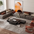 modern sofa living room 3d model