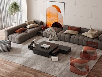 modern sofa living room 3d model