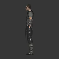 Man in Tactical Gear Standing with Arms Outstretched 3D Render 3d model