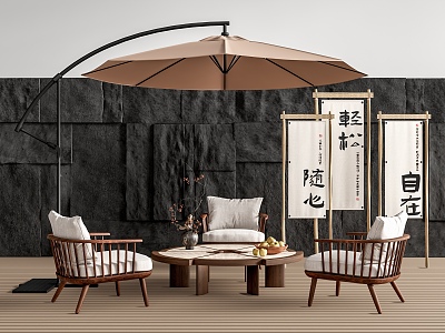 Outdoor Table and Chair Casual Table and Chair Outdoor Chair Seam Wall Parasol model