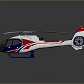 Red And White Helicopter With Modern Sleek Design And Rotors On Reflective Surface