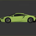 Green Modern Sports Car With Sleek Design And Black Wheels On Dark Background With Reflection