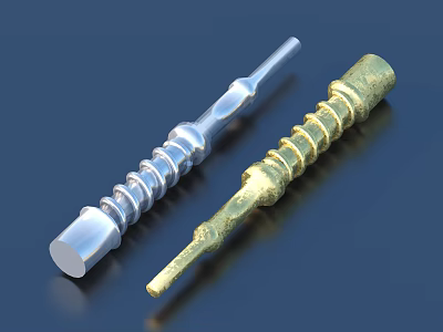 Other Mechanical Metal Screws With Spiral Design Silver And Gold Finish 3d model