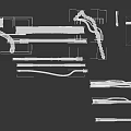Industrial Equipment Parts With Different Colors Various Shapes Including Cables Pipes Connectors