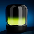 Sleek Modern Headphone Speaker With Black Orange Gradient Round Top Design