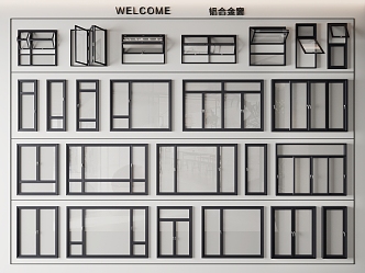 modern window aluminum alloy window casement window folding window 3d model