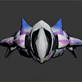 Futuristic Robotic Character With Silver Blue Metallic Armor And Streamlined Design