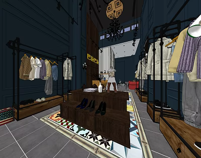 Industrial LOFT Clothing Store Clothing Store 3d model