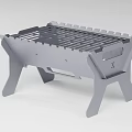 Outdoor Portable Metal Fire Pit With Foldable Legs And Modern Grill Grate Structure