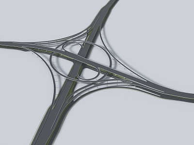 modern interchange viaduct transportation hub interchange 3d model