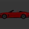 Red Luxury Convertible Sports Car With Orange Seats And Sleek Design