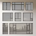 Various Styles Of Casement Windows Installed On White Wall With City View Outside