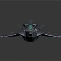 Futuristic Sci-Fi Spaceship 3D Model With Sleek Structure Blue Neon Lights And Transparent Cockpit